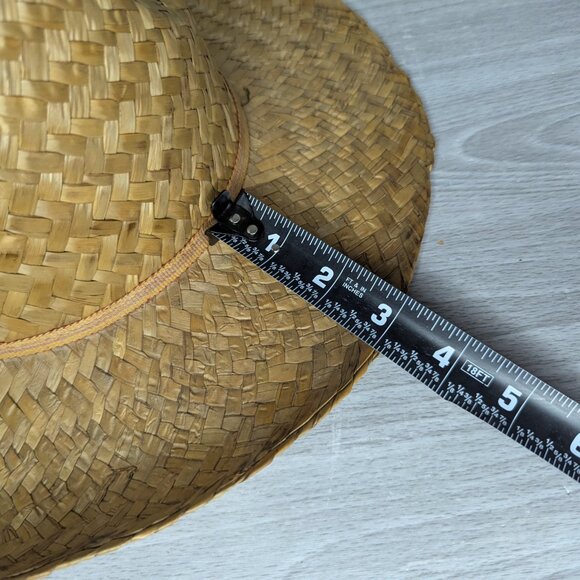 Vintage Women's Woven Straw Hat w/Tan Accent Band - Picture 11 of 14